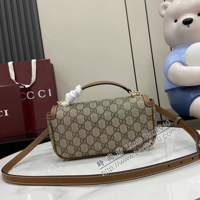 Gucci專櫃古馳最新款Horsebit 1955系列小號手提單肩斜挎女包 jh2759型號：815206